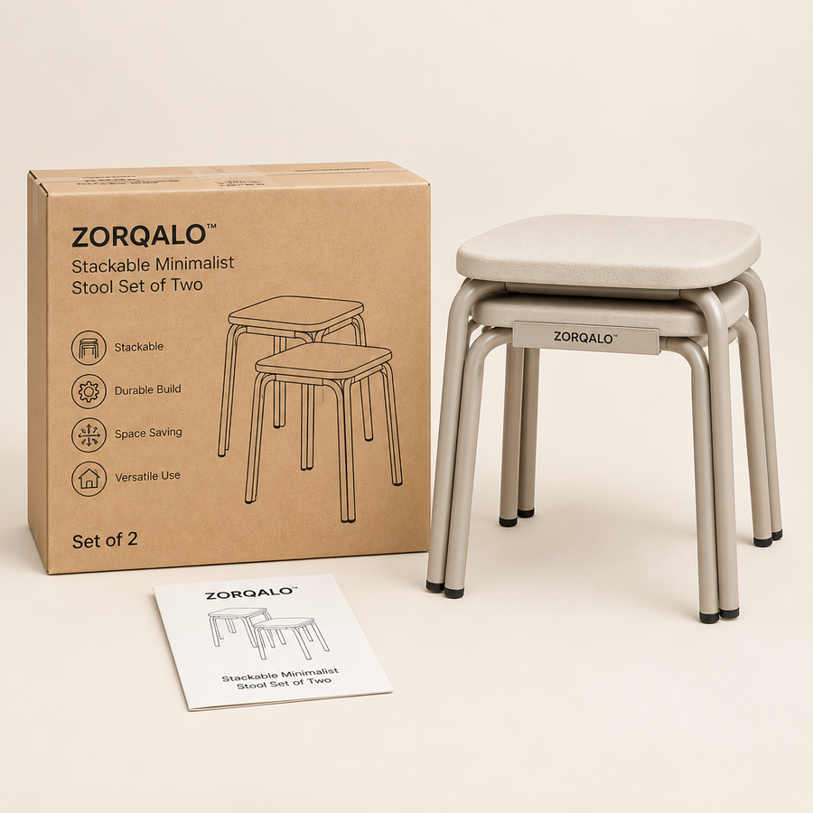 ZORQALO™ Stackable Minimalist Stool Set of Two primary image